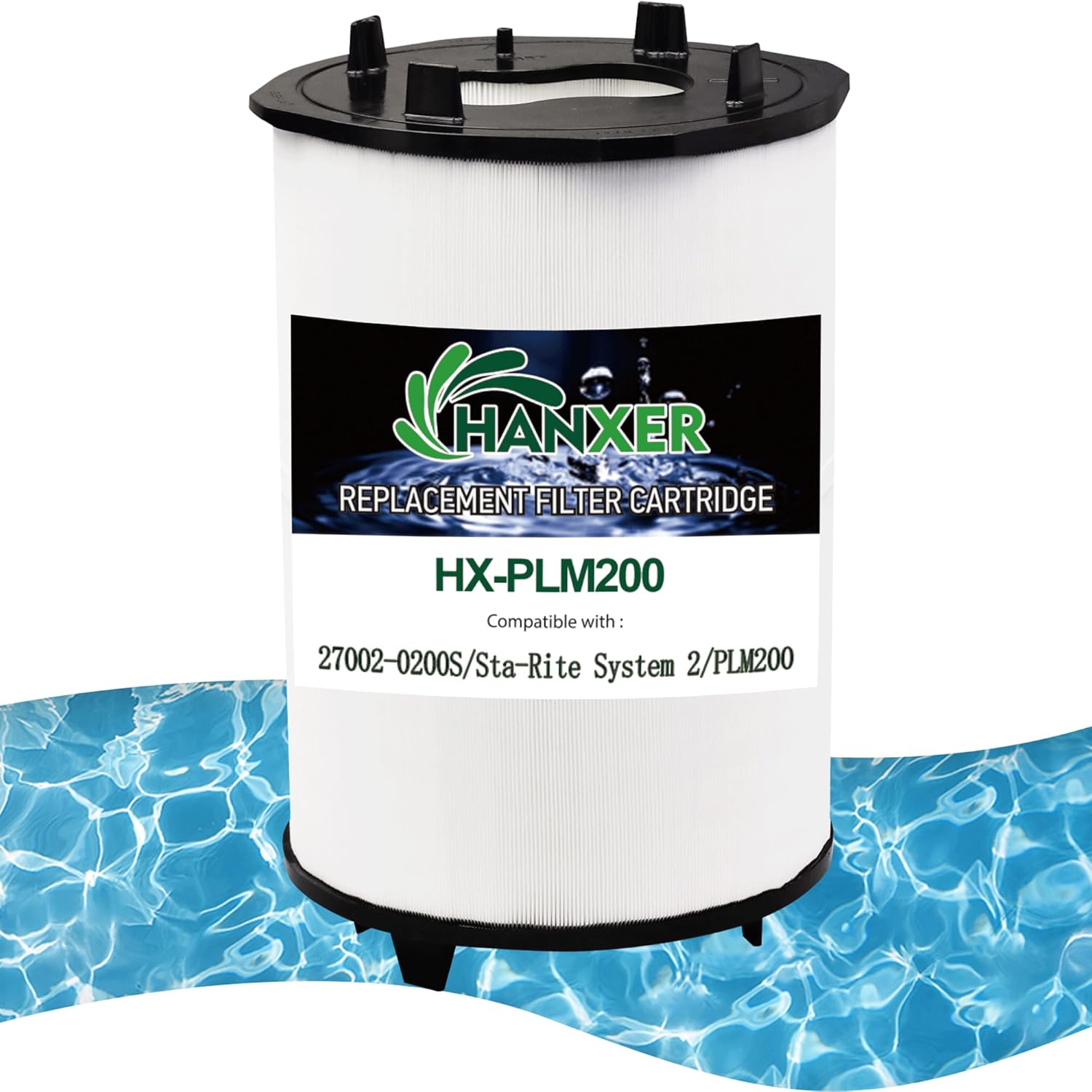 HANXER® 27002-0200S Pool Fliter Cartridge Replaces for sta-rite 27002-0200S Pool and Spa Filter, sta-rite PLM150, ST150, System 2 Pool Fliter Cartridges Modular Media, 150 sq.ft