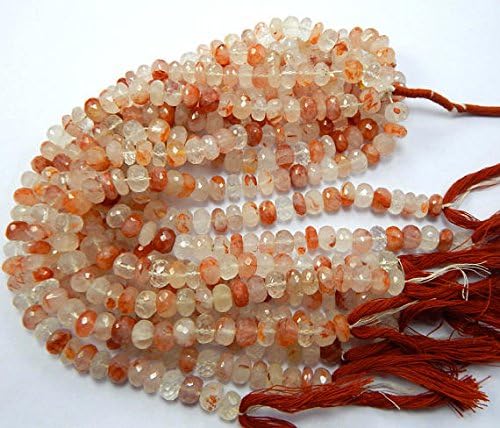 13 inch natural beads strand of 8.5-9mm faceted rondelle strawberry quartz gemstone beads for DIY jewelry - necklace, bracelet, earring, ring.