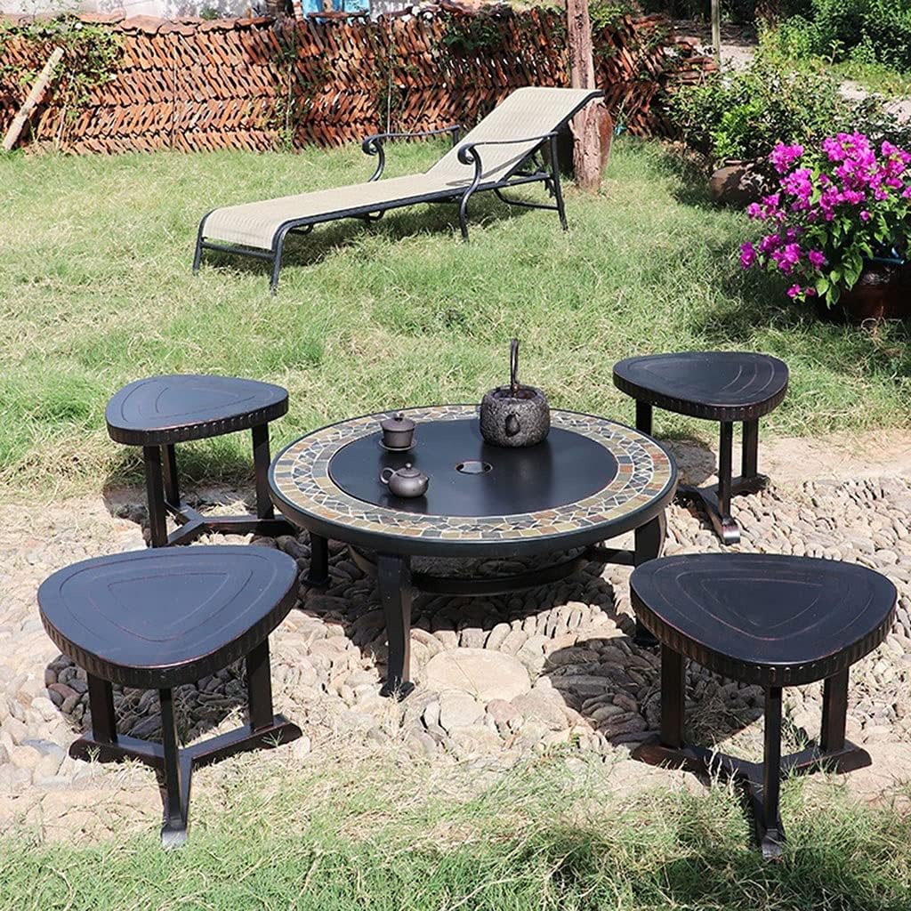 Home Fire Pit Bowl Fire Pit, Barbecue, Coffee Table Three in One Domestic Charcoal Grill Villa Courtyard Heating Stove Outdoor Fire Pit Table