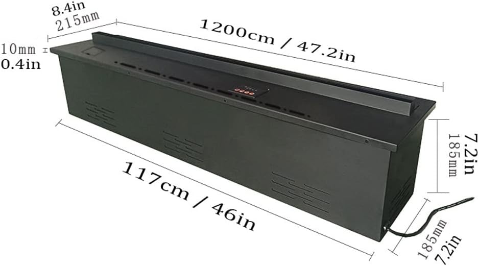 3D Water Vapor Fireplace with Humidifier Flame Embedded Electric Fireplaces Humidifier Atomization Electric Fireplace 3D Simulation Flame Remote Control and Touch Screen Control(C)