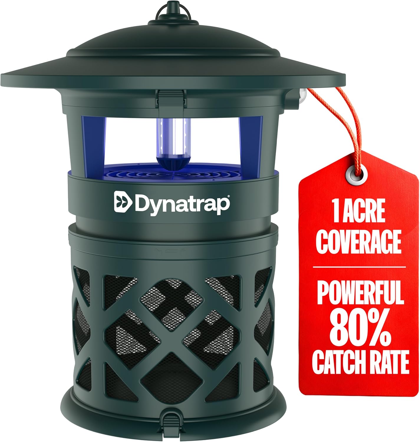 DynaTrap DT2030-GRSR Fly Traps Outdoor - Mosquito & Flying Insect Killer for 1 Acre – Kills Flies, Gnats, Wasps - Bug Zapper Alternative - Green