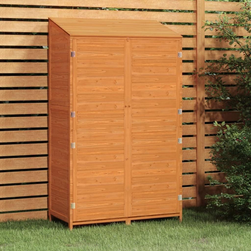 Outdoor Wooden Storage Shed, Outdoor Shed Tool Shed, Garden Outdoor Storage Cabinet, Wooden Tool House for Backyard Garden Patio Lawn, Brown 40.2