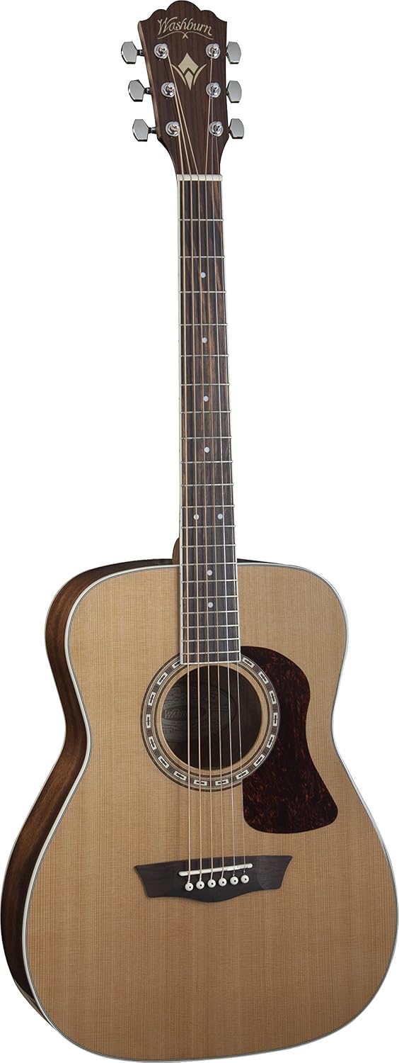 Washburn Heritage 10 Series HF11S Folk Acoustic Guitar with Solid Western Red Cedar Top, Mahogany Back and Sides, 20 Frets, Satin Mahogany Neck, Rosewood Fretboard, UV Cured Gloss Polyester, Natural