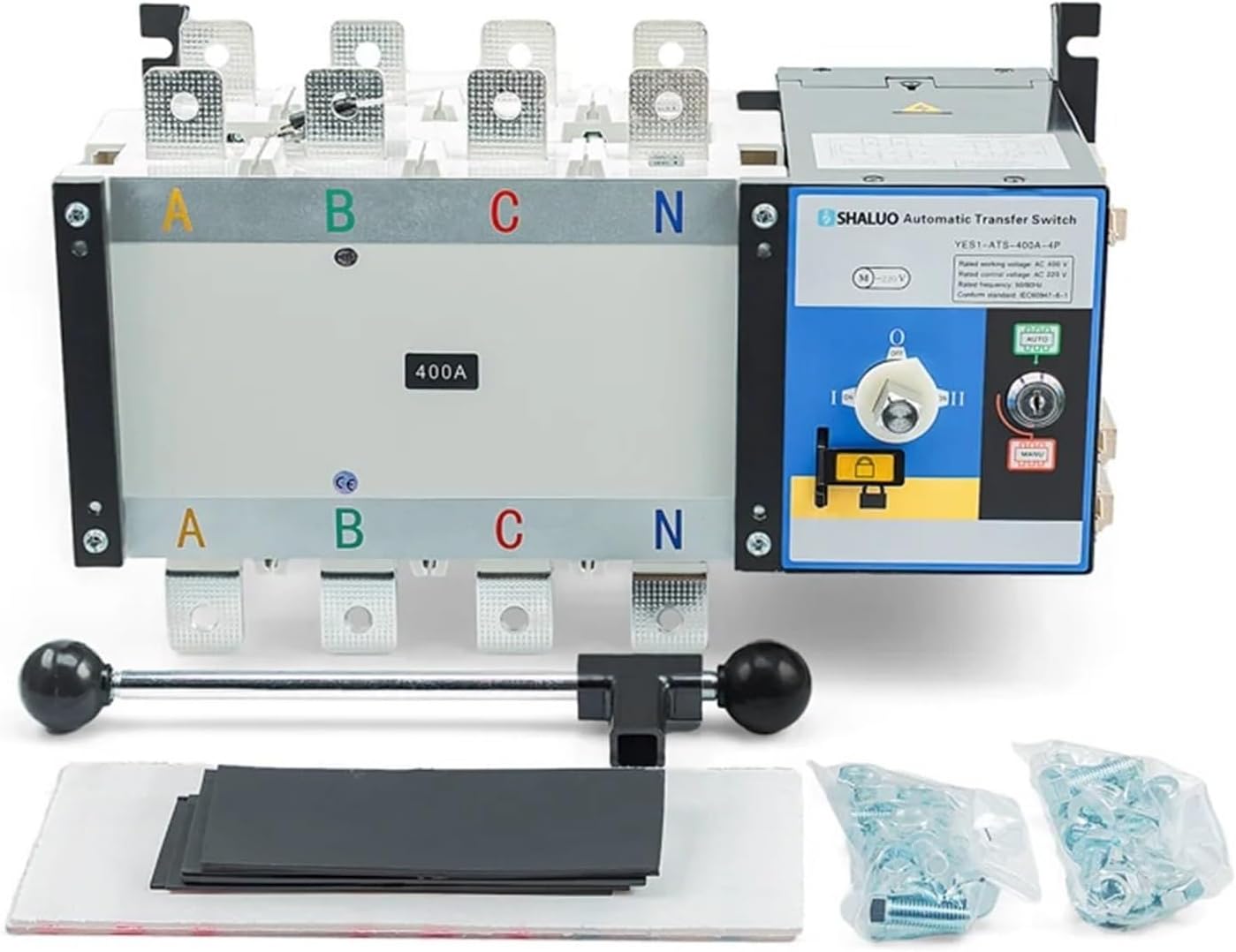 YES1 GA Series ATS Generator Dual Power Automatic Transfer Switch AC220V 400A 630A 4P Circuit Breaker YES1-ATS-630A-4P(630A 4P ATS)