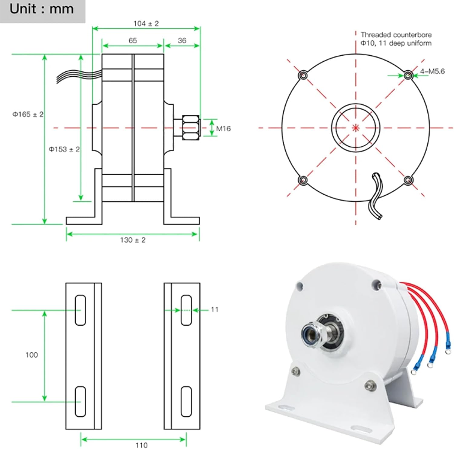 600W 400R/M Three Phase AC Generator 12V 24V/48V Permanet Magnet Generator Low RPM Alternator for Vertical Wind Turbine Generator(with Base)