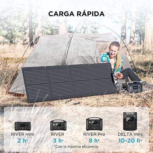 EF ECOFLOW 110W Portable Solar Panel, Foldable with Carry Case, High 23% Efficiency, IP68 Water & Dustproof Design for Camping, RVs, or Backyard Use