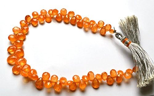 13 inch natural beads strand of 4-7mm faceted pear spessartine garnet gemstone briolletes beads for DIY jewelry - necklace, bracelet, earring, ring.