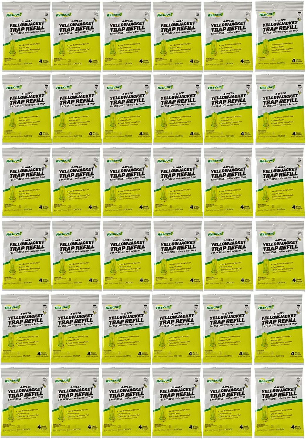 RESCUE! Yellowjacket Attractant – for RESCUE! Reusable Yellowjacket Traps – 4 Week Supply - 36 Pack