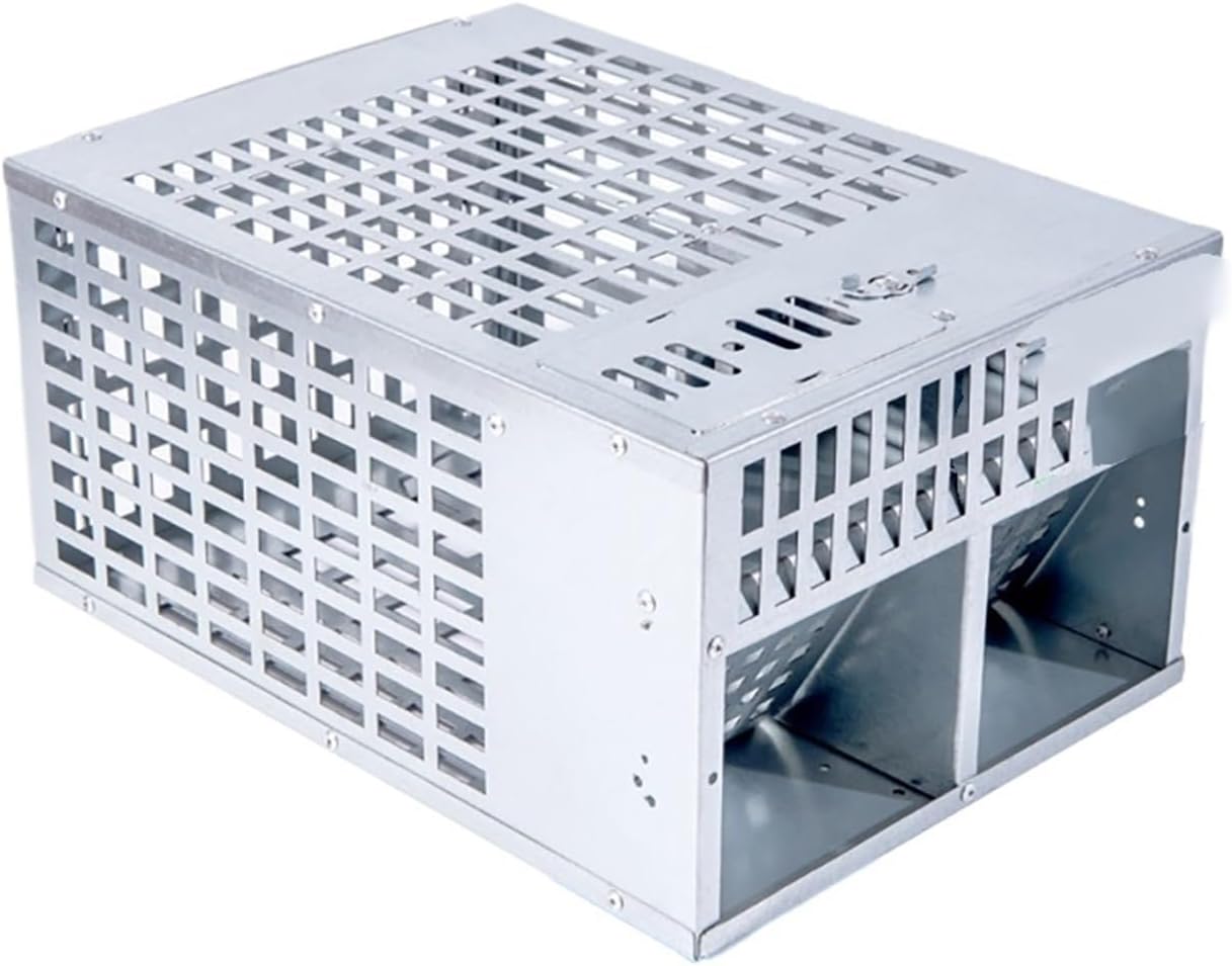 Rat Traps,Automatic Continuous Circulation mousetr Humane Smart Double Door Rat Steel Live Catch with Air Holes Mice Effective Sanitary Safe Mouse Cage