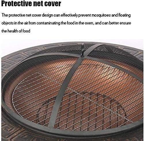 Outdoor Fire Pit Outdoor Metal Firepit Round Table Backyard Patio Garden Stove with Spark Screen