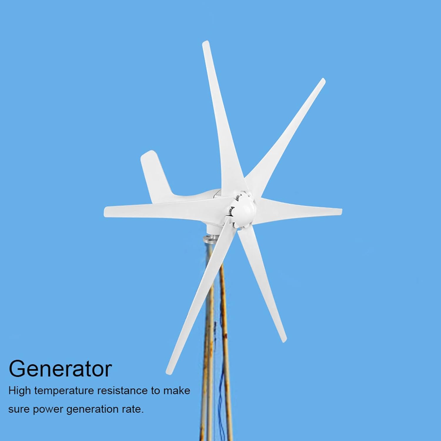 Small Wind Generator, Small Wind Turbines Kit Generator 6 Blades Power Supply for Mobile Room Boats Cabin, Solar and Wind Power Parts and Accessories (12V)