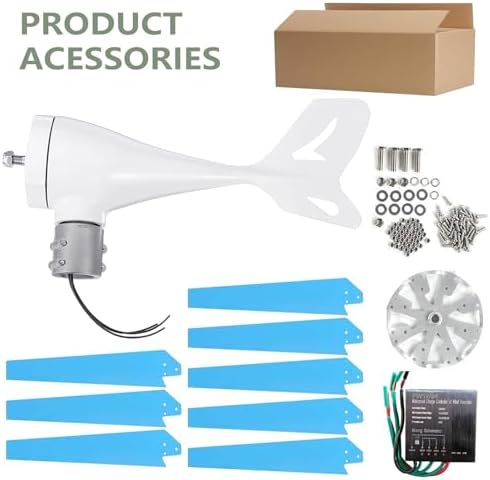 12000W Wind Turbine Generator Kit, 48V with 8 Blades & Solar Controller - High Efficiency Blue Wind Power System for Eco-Friendly Energy Solutions