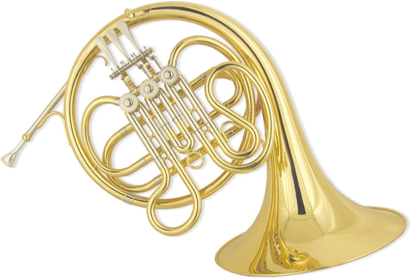 4 Key French Horn Brass Lacquer Gold 3 Key Single Row French Horn Beginner Playing Instrument