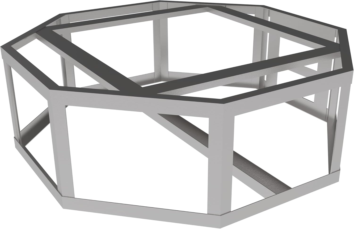 Ready-to-Finish 45-in Octagon x 18-in Concrete Fire Pit Kit for Outdoor Patio – Customizable Gas or Wood Burning Base – DIY & Contractor Friendly – Fits 25-in Burner or Breeo Zentro Insert