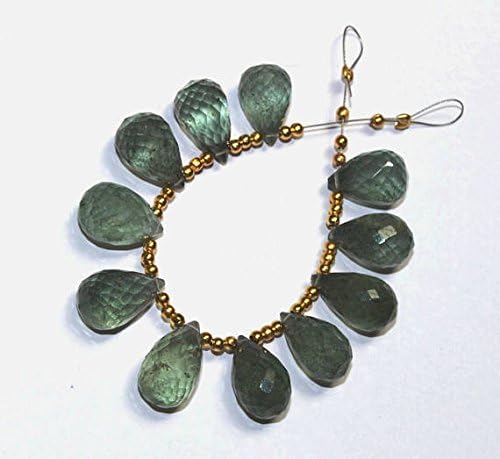 13 inch natural beads strand of 13x9-16x9mm faceted teardrop moss aquamarine gemstone briolletes beads for DIY jewelry - necklace, bracelet, earring, ring.