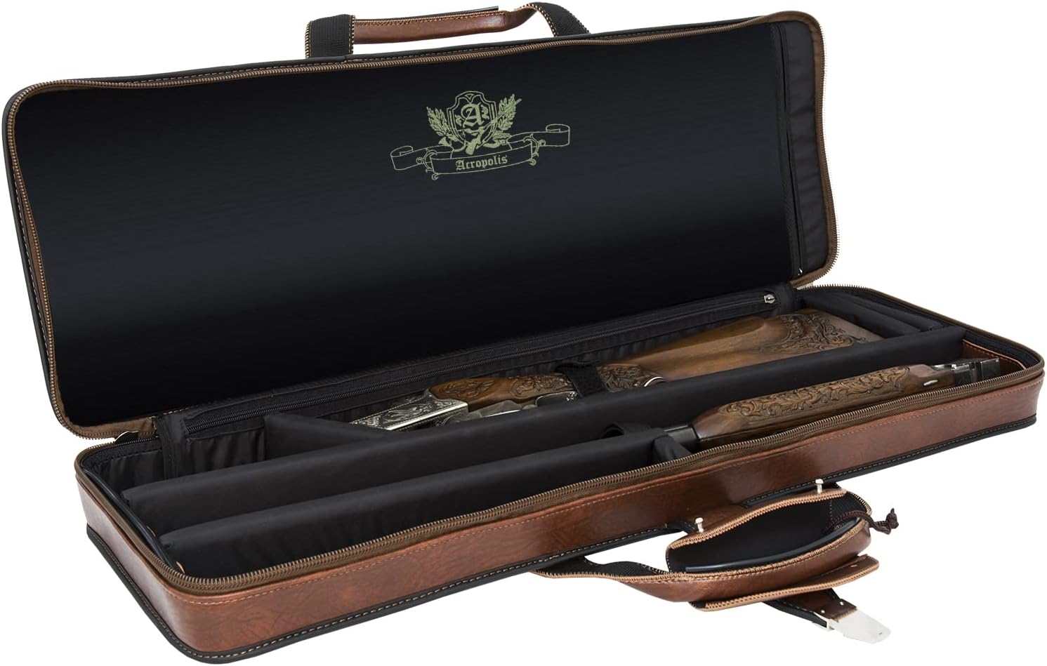 Acropolis Ecoleather Shotgun Case - 29.9” Hard Shell Gun Case With Secure Lock - Handmade Eco Leather Case For Shotgun Protection Case & Hunting Accessories
