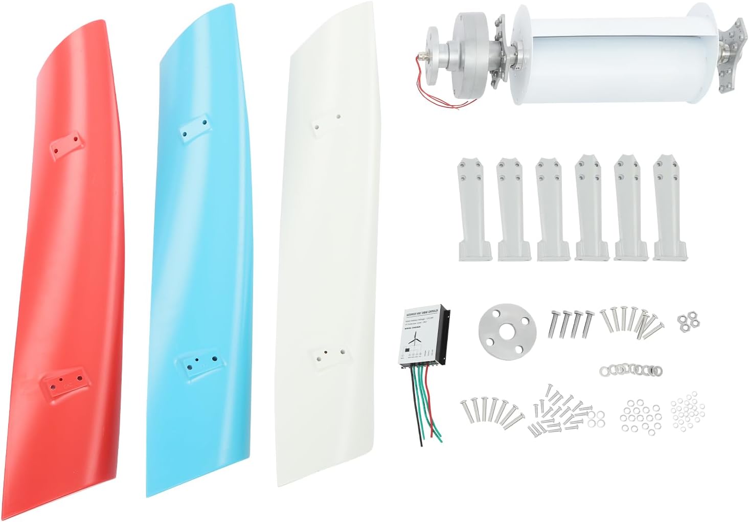 100W Vertical Wind Generator, 12V Output Wind Turbine with Controller, Aerodynamic Design, 3 Blades, Auto Windward Adjustment, Ideal for Boats, Gazebos and Mobile Homes (12V)