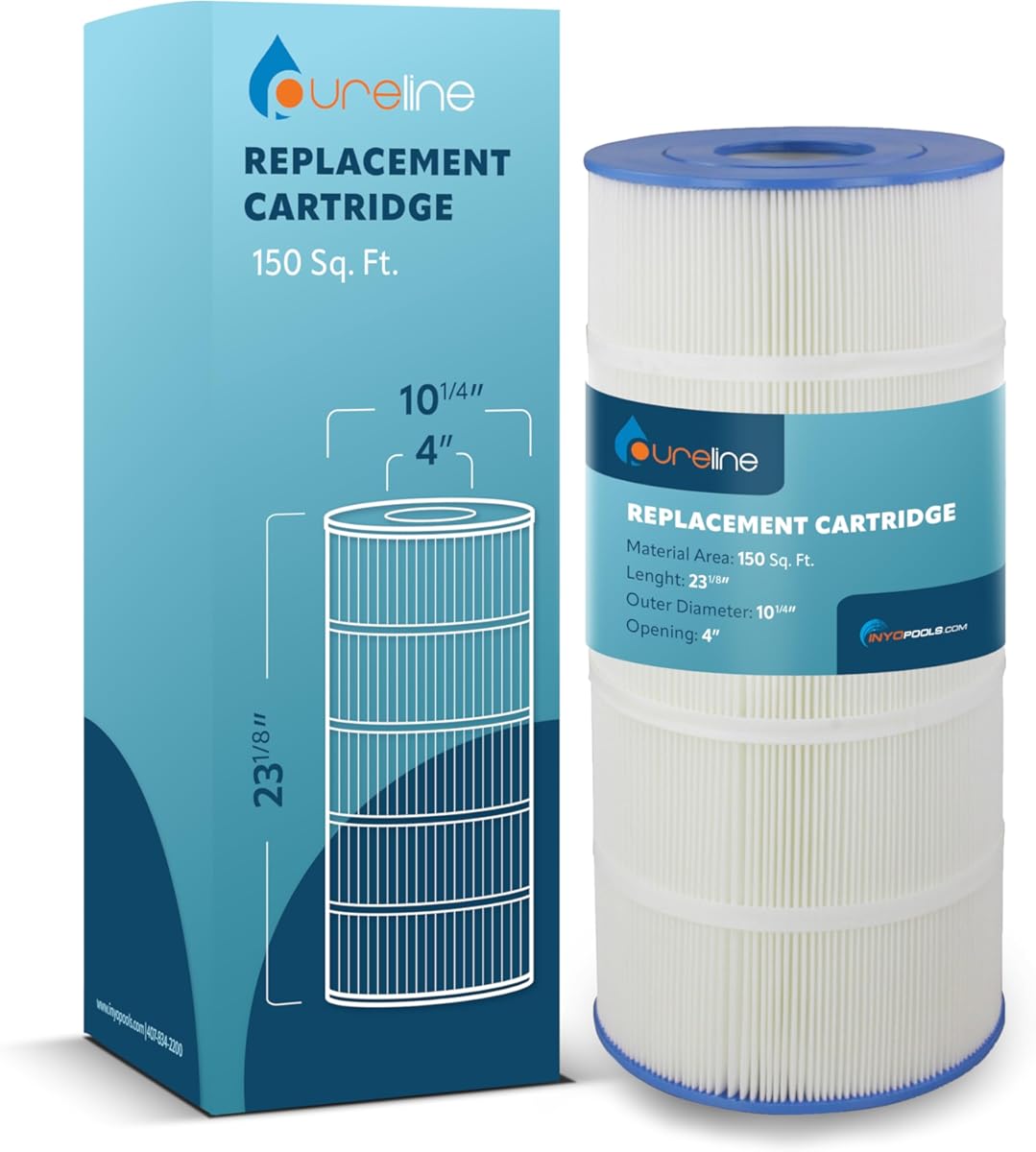 Pureline Pool Replacement Cartridge Filter, 150 Sq Ft, PL0166, Compatible with Hayward C150S, Hayward SwimClear, CX150XRE, C-9441