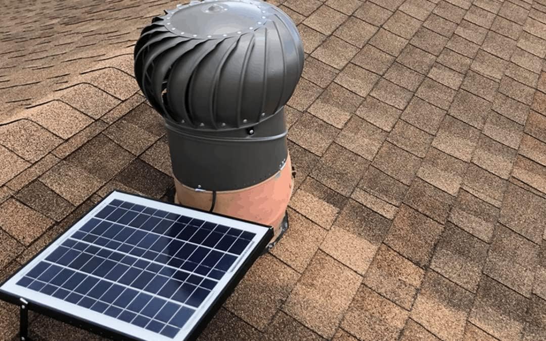 Amtrak Solar 100 Watt Attic Fan works 24 hours with Wind Turbine and Solar Power to cool your house, shed, or garage