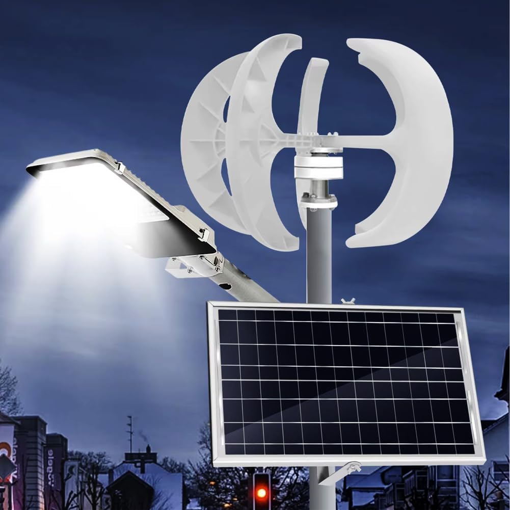 12000W Vertical Axis Wind Turbine, Low Noise 12V/24V 48V 220V Generator Windmill Generate Turbin Complete Set for Family with Controller(5 Blades)