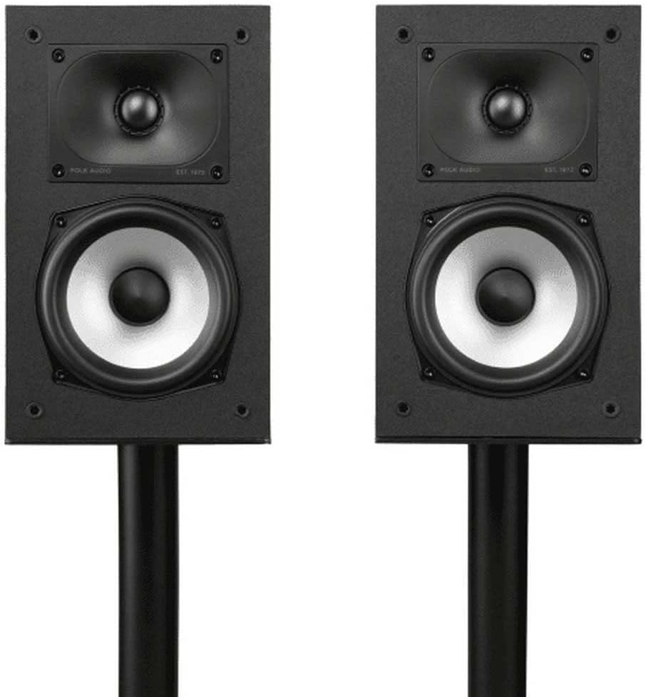 Polk Monitor XT15 Pair of Bookshelf or Surround Sound Speakers - Hi-Res Audio Certified, Dolby Atmos & DTS:X Compatible, 1