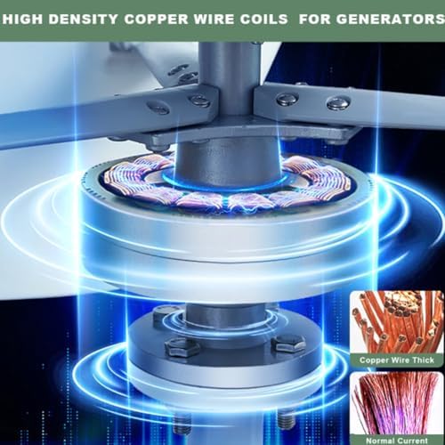 5000W Vertical Wind Turbine Generator Kit - Silent Windmill Power System for Home, Boat & Farm - 220V 48V 24V 12V with Controller & 3 Efficient Blades