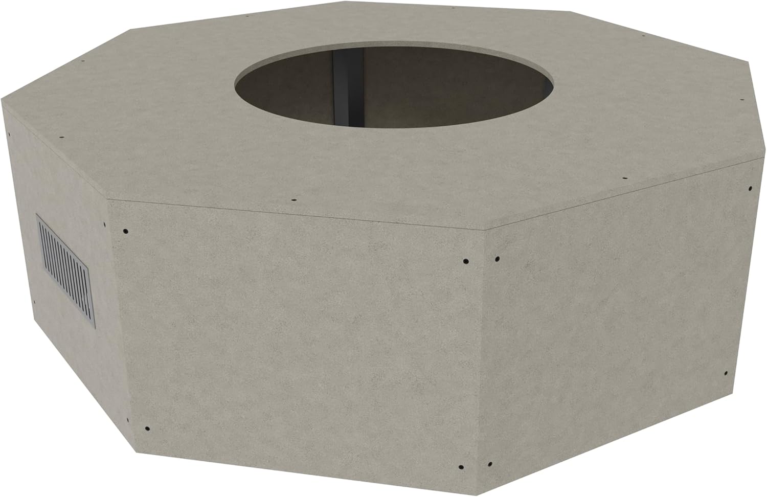 Ready-to-Finish 45-in Octagon x 18-in Concrete Fire Pit Kit for Outdoor Patio – Customizable Gas or Wood Burning Base – DIY & Contractor Friendly – Fits 25-in Burner or Breeo Zentro Insert