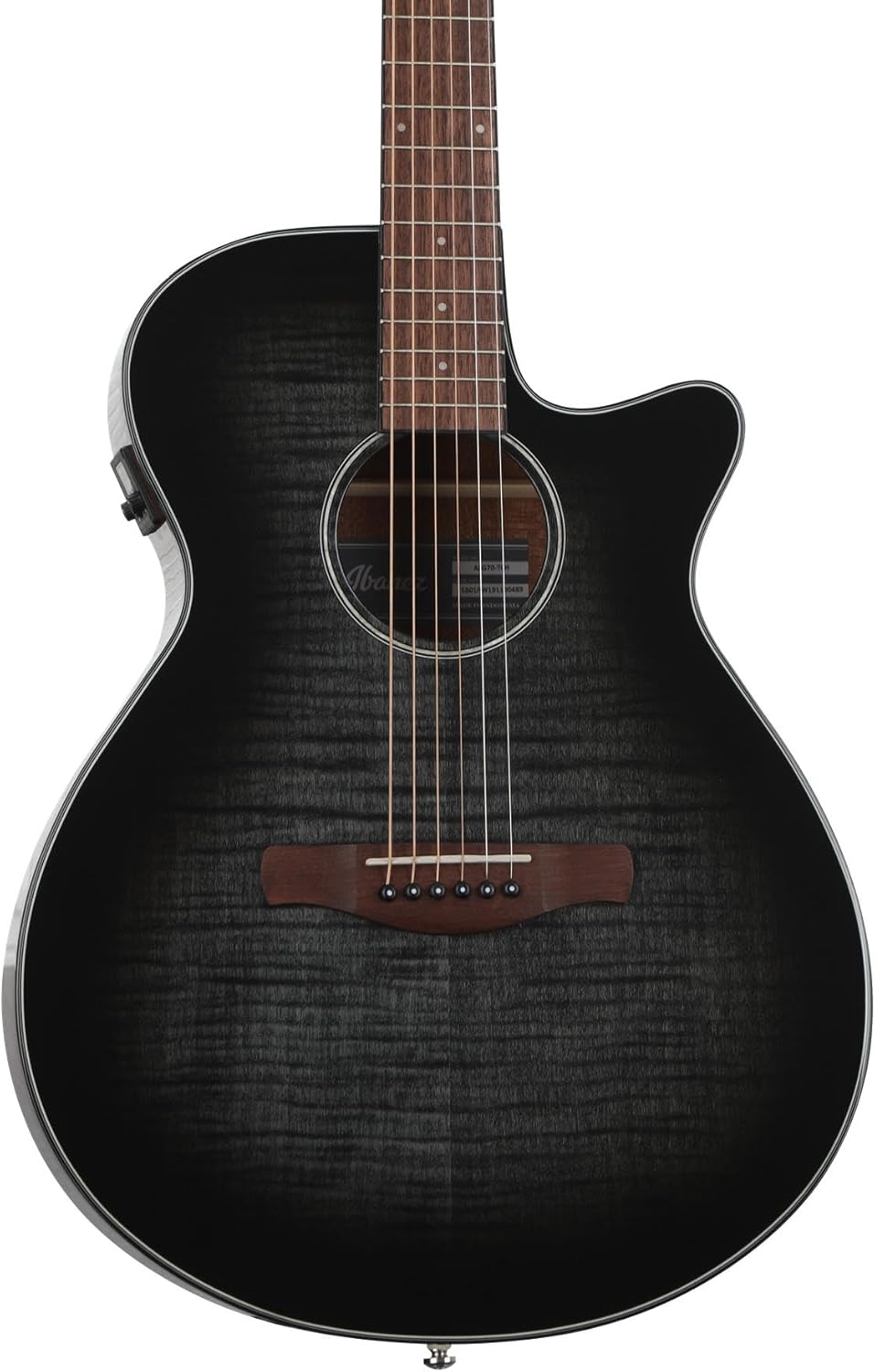 Ibanez AEG70 Acoustic-Electric Guitar - Transparent Charcoal Burst High Gloss