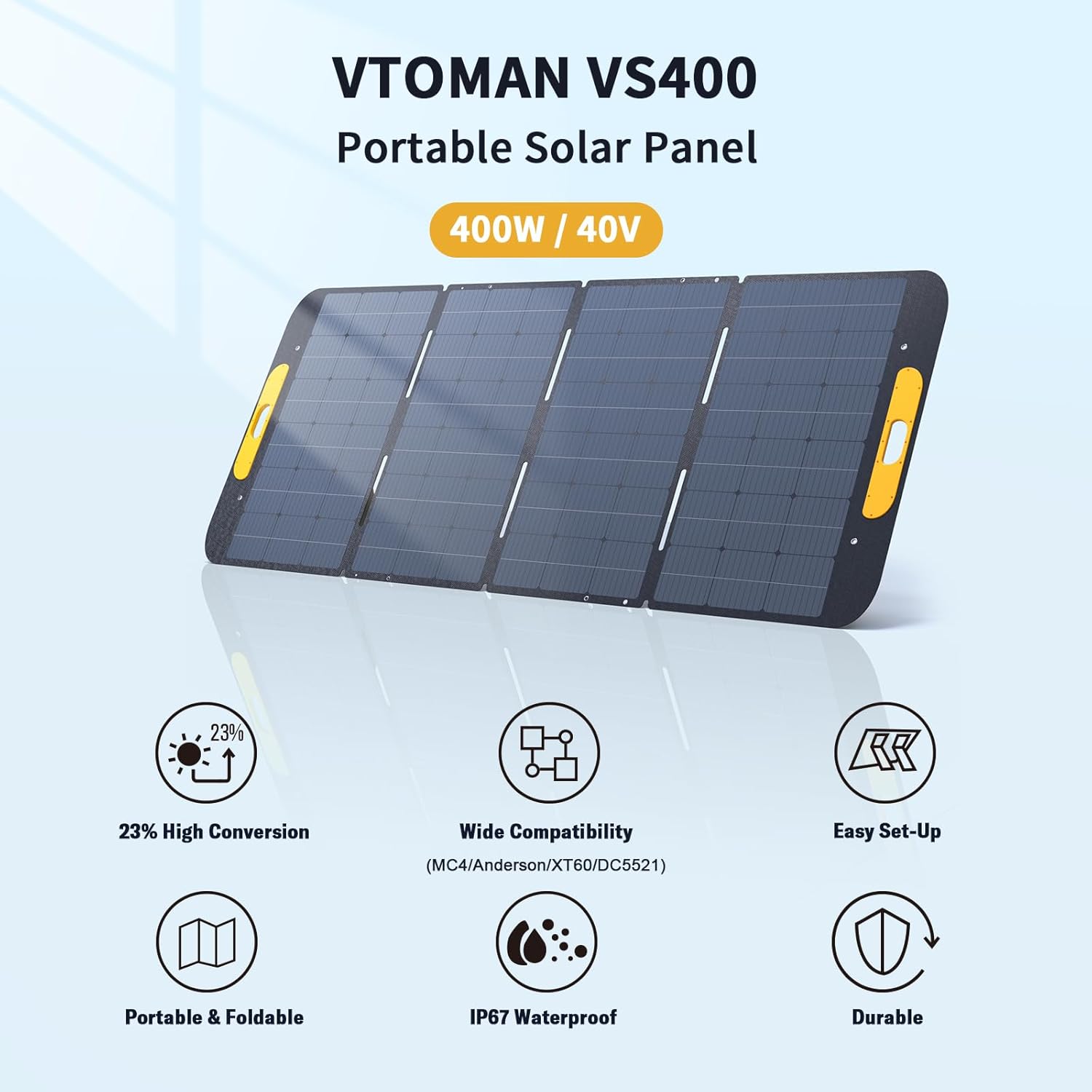 VTOMAN FlashSpeed Pro 3600 Portable Power Station, 3096Wh LFP Battery Solar Generator with 200W Solar Panel, 2Hr Fast AC Charge, 23% Efficient, UPS Home Backup with Wheels, for Outdoor RV Emergency