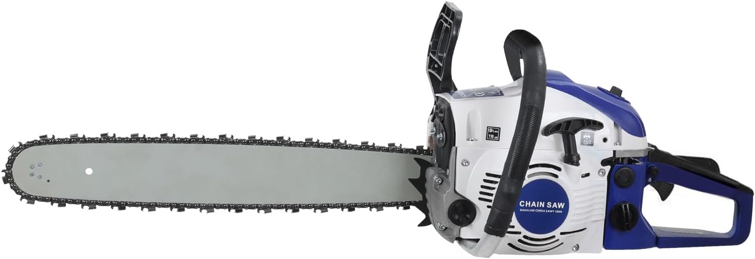 20 Inch Gas Chainsaw, 58CC 2-Cycle 3.2HP Gas Powered Chainsaw with Automatic Oiler, Anti-Vibration, High-Power Logging Saw for Wood Cutting and Tree Trimming