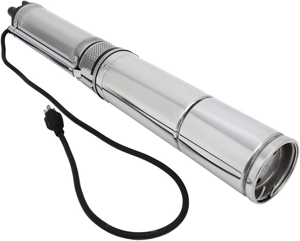 OCPTY 1/2 HP 110V 25GPM Submersible Well Pump 164ft Head Deep Well Water Pump made of stainless steel for Swimming Pool Garden Tub Pond Flood Drain with Garden Hose Adapter