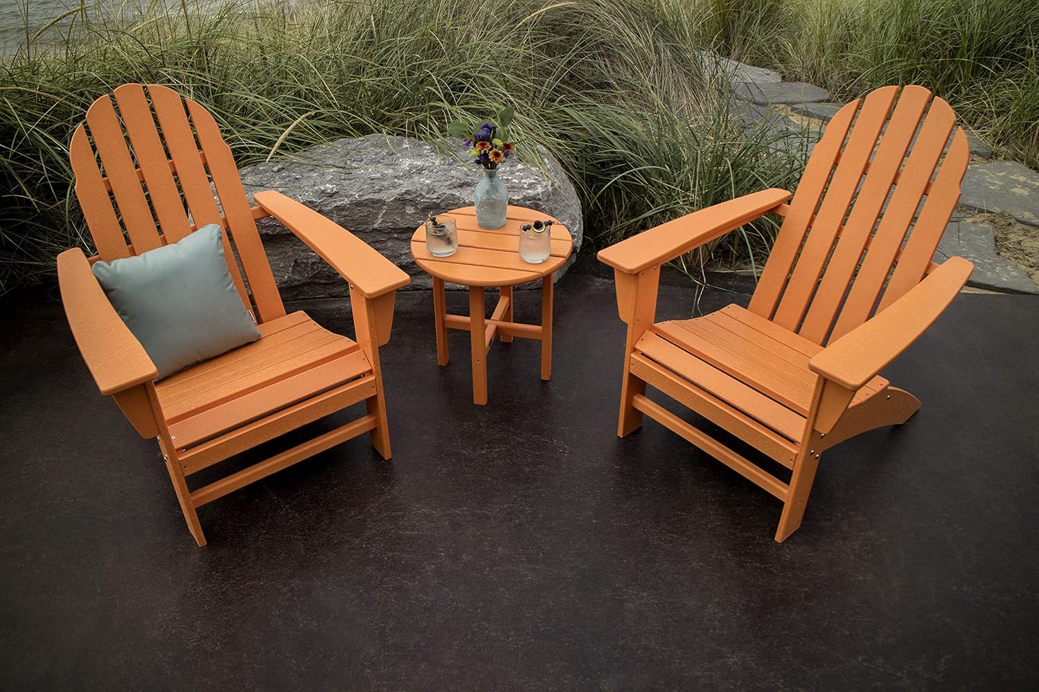 Polywood Vineyard 3-Piece Adirondack Set (Mahogany)