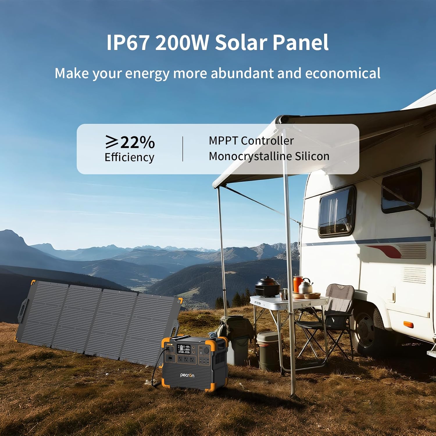 Pecron E2400LFP Power Station with 3072Wh Extra Battery*2, Portable Solar Generator Set for RV, Camping, CPAP, Power Outage, Home Use in Winter, Big Capacity Power Supply 8192Wh, 2400W AC Output