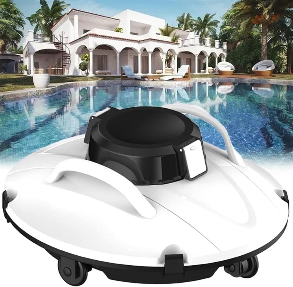 Swimming Pool Cleaner Robot, Cordless Automatic Pool Cleaner, Auto-Dock Technology, Lasts 140 Mins, for In Ground Flat Pools Up to 600 Sq.Ft