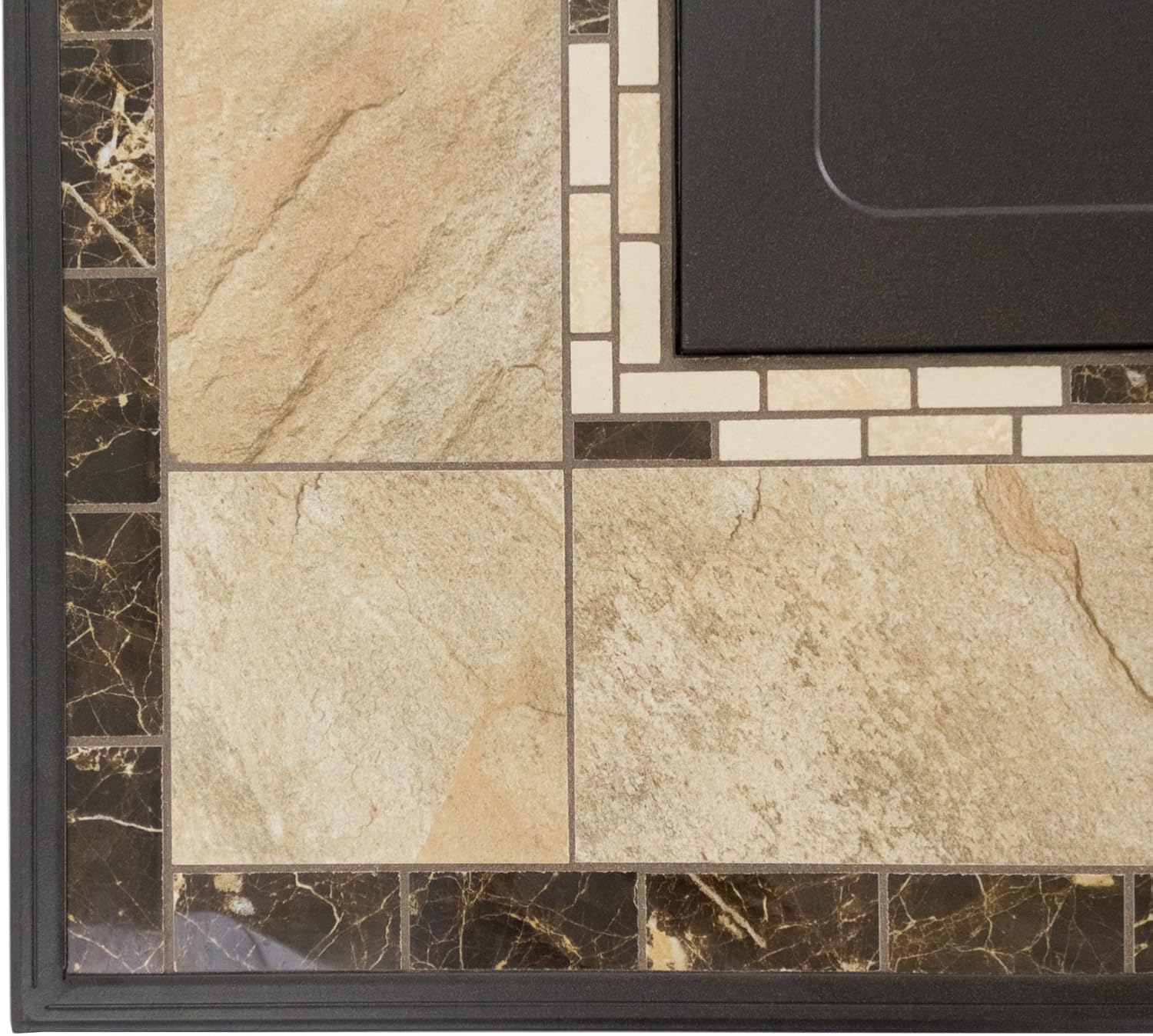 Hiland GFT-51030A Patio Fire Pit Propane Heater w/Glass, Square, Brown