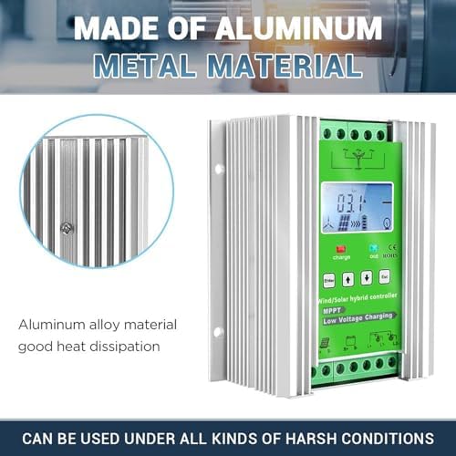 6000W/8000W Wind Solar Hybrid Charge Controller - 12V/24V/48V MPPT Regulator for Wind Turbine & Solar Power, Efficient Battery Charging for Home Use, Small Size, Boost Performance