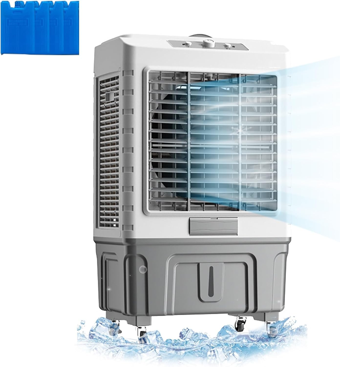 Air Conditioner Fan Evaporative Air Cooler 3 Speeds, with Misting Function, 120° Oscillation Swamp Cooler, for Office, Home, Room, Outdoor(Size:102cm/55L)