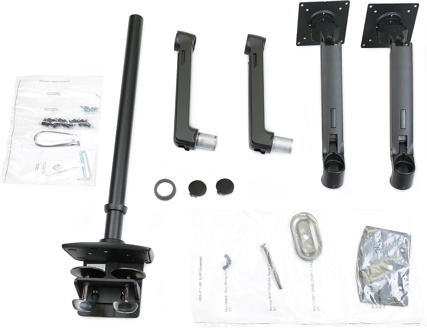 Ergotron – LX Vertical Stacking Dual Monitor Arm, VESA Desk Mount – for 2 Monitors Up to 40 Inches, 7 to 22 lbs Each – Tall Pole, Matte Black