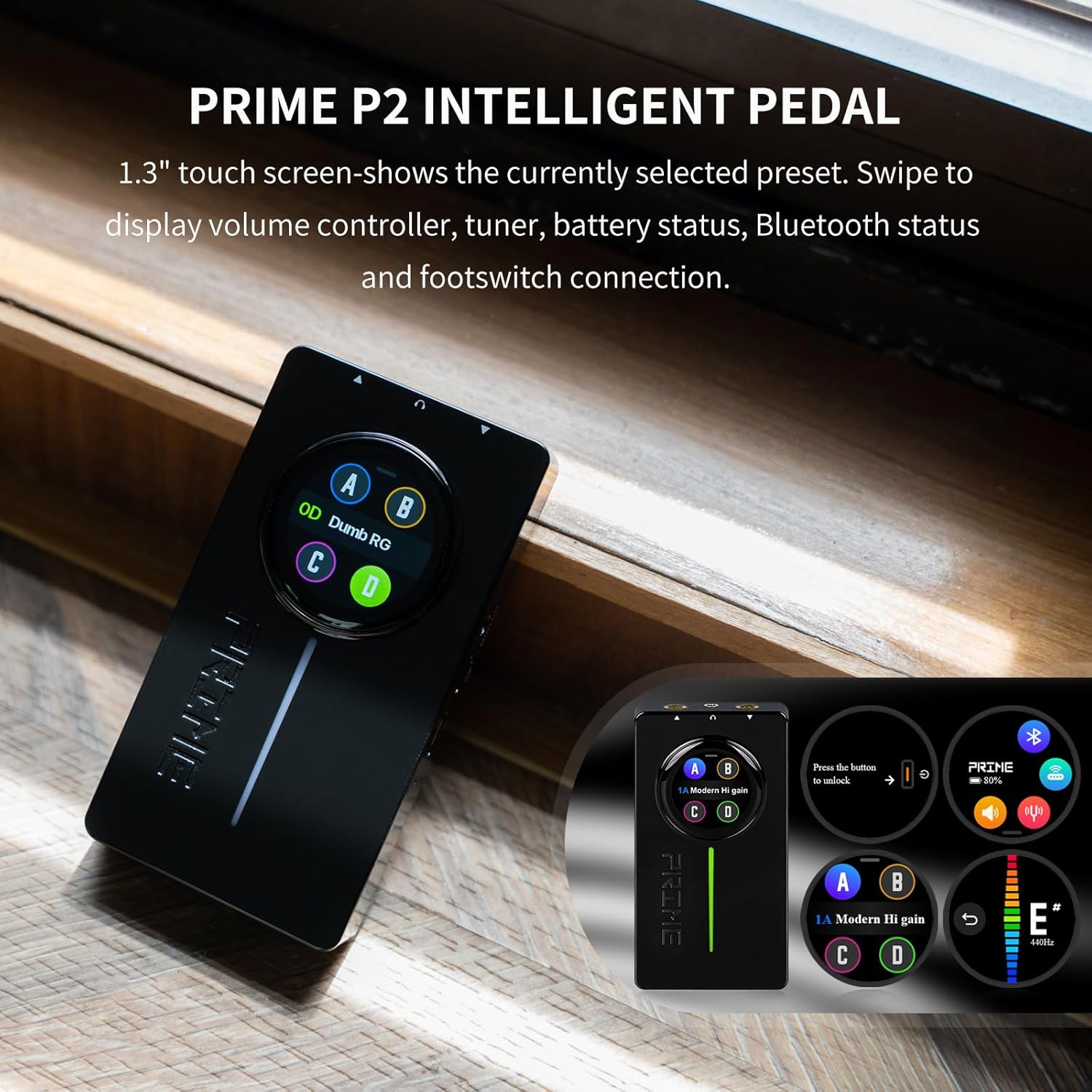 MOOER Prime P2 Guitar Headphone Amp Intelligent Portable Battery Powered Multi Effects Adjustable Effects Chain Wireless Controller