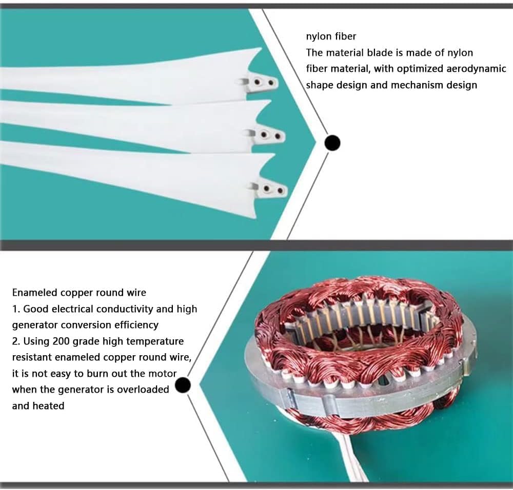 CAJUCA 3 Blade Wind Turbine Generator 8000W/10000W Home Use Low Wind Speed Start Wind Power Turbine Generator Household