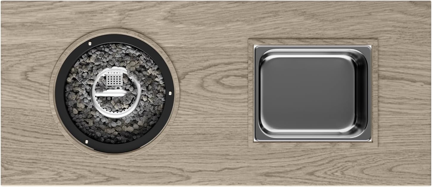 3-in-1 Coffee Table with Ice Bucket & Fire Pit - Beige