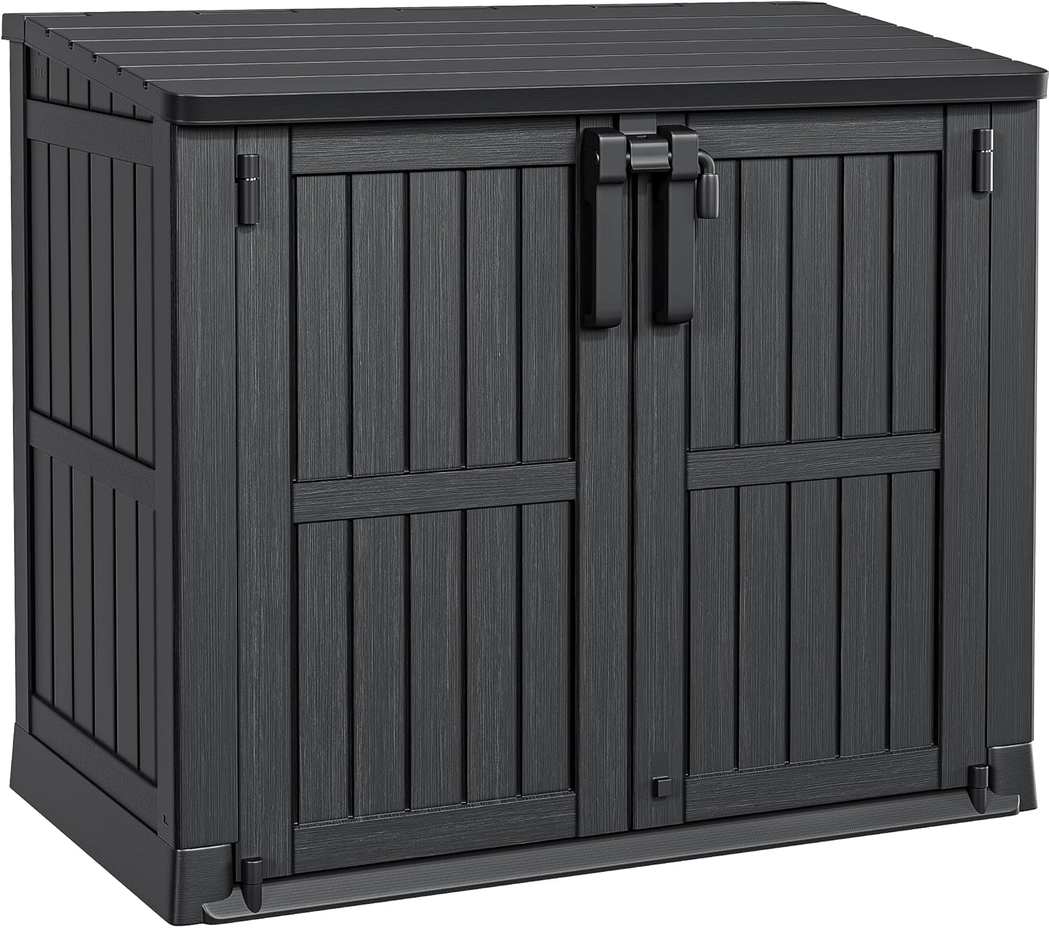 YITAHOME Outdoor Horizontal Storage Shed Without Shelf, Weather-Resistant Resin Tool Shed, Waterproof and Lockable Outdoor Storage Box for Bikes, Trash Cans, Garden Tools, 36 cu ft (Light Gray)