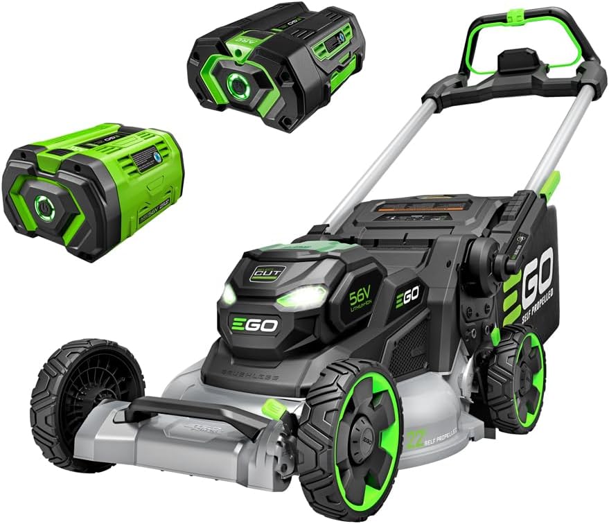 EGO Power+ LM2206SP 56-Volt 22-Inch Aluminum Deck Select Cut Self-Propelled Cordless Lawn Mower with 10.0Ah Battery, 700W Turbo Charger Included Plus Extra BA2800T 5.0Ah Battery