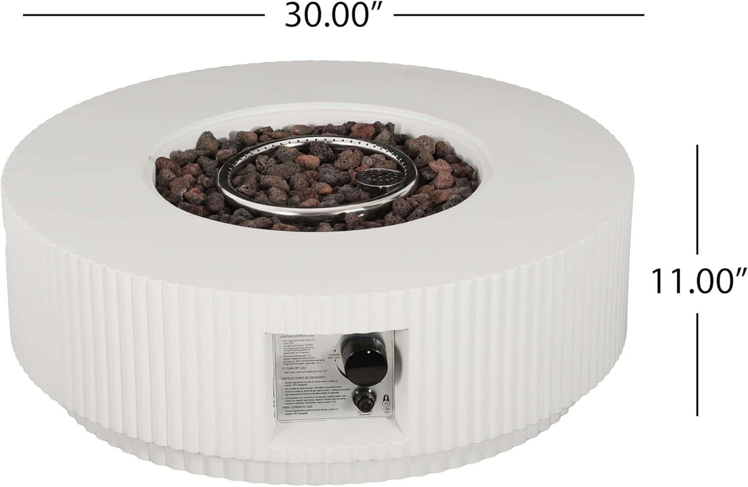 Christopher Knight Home Hearth Lightweight Concrete Tank Table, Outdoor Fire Pit and Tank Holder Set, 40000BTU Round Fire Pit, Concrete Propane Cover and Firepit, No Assembly Needed, White