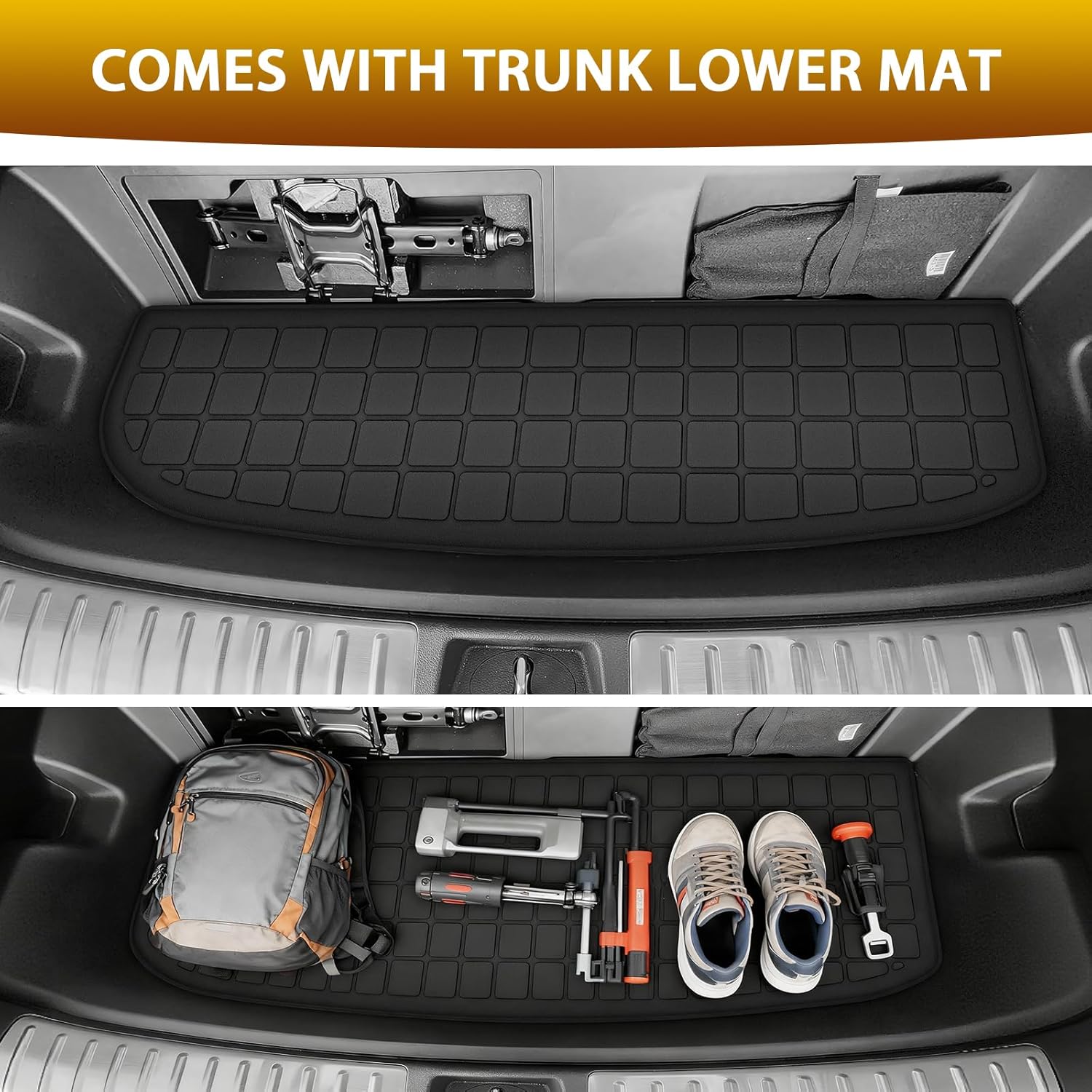 Powerty Floor Mats for 2020-2024 2025 Hyundai Palisade 7/8 Seat Car Mats, All Weather TPE Cargo Liner Backrest Mats Trunk Lower Car Mat Interior Protector Full Set for Palisade Accessories