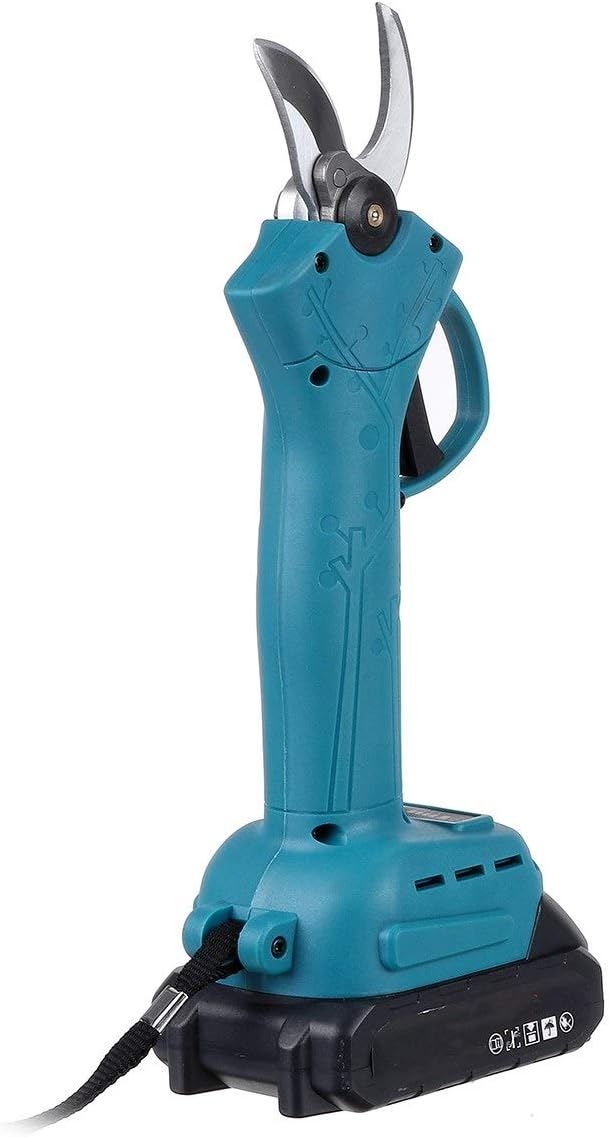 21V 88Vf Cordless Rechargeable Electric Pruning Shear Scissors Branch Cutter Secateur Garden Pruner 2 Lithium-Ion Battery Garden Or Lawn (E Blue 2 Battery)