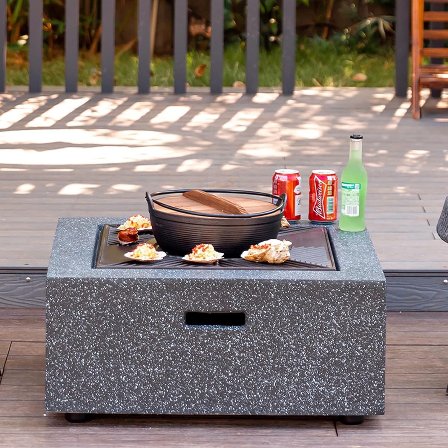 Fire Pit Wood Burning fire Pit, Hotel Terrace Decoration fire Pit, Home Courtyard Barbecue Fireplace Set, 28 inches