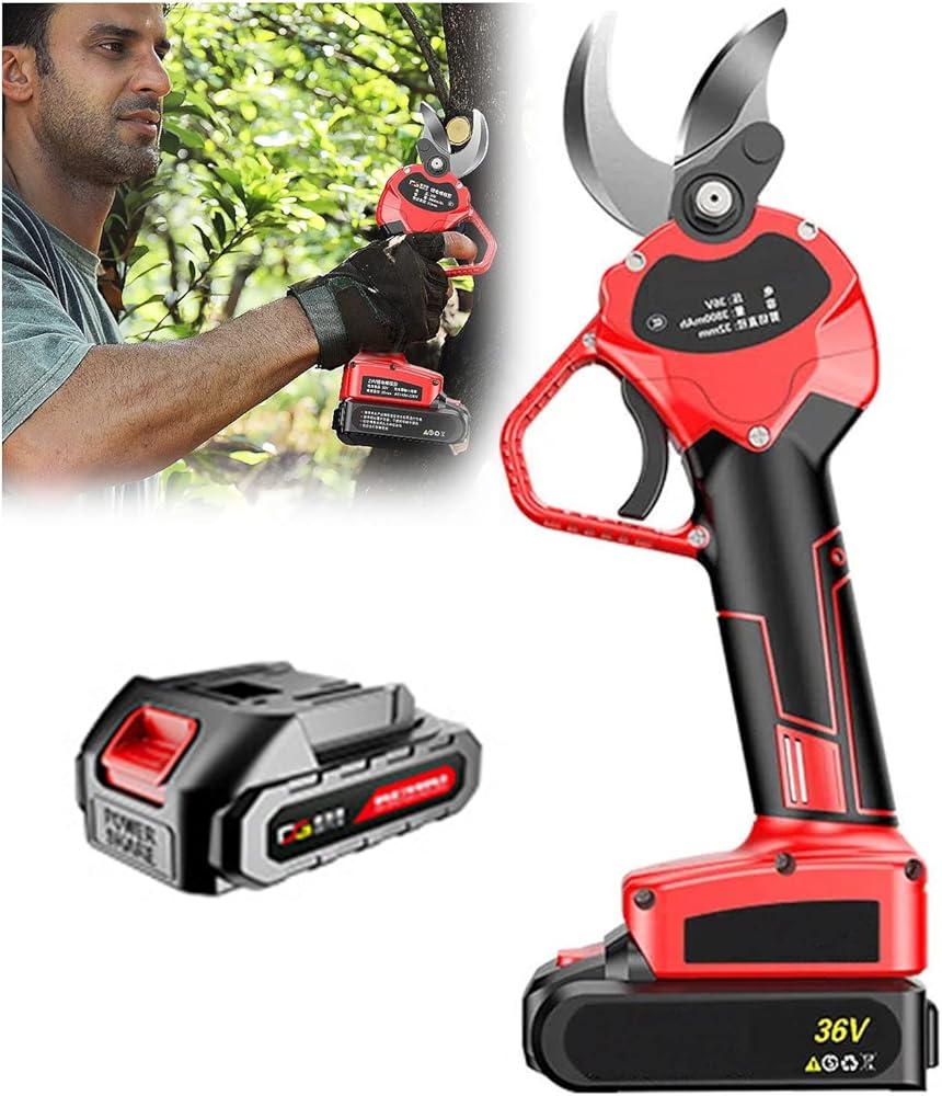 Tree Branch Power Pruner, Cordless Electric Pruning Shears 40mm Cutting Diameter, Portable Electric Secateurs for Bushes Garden Fruit Tree