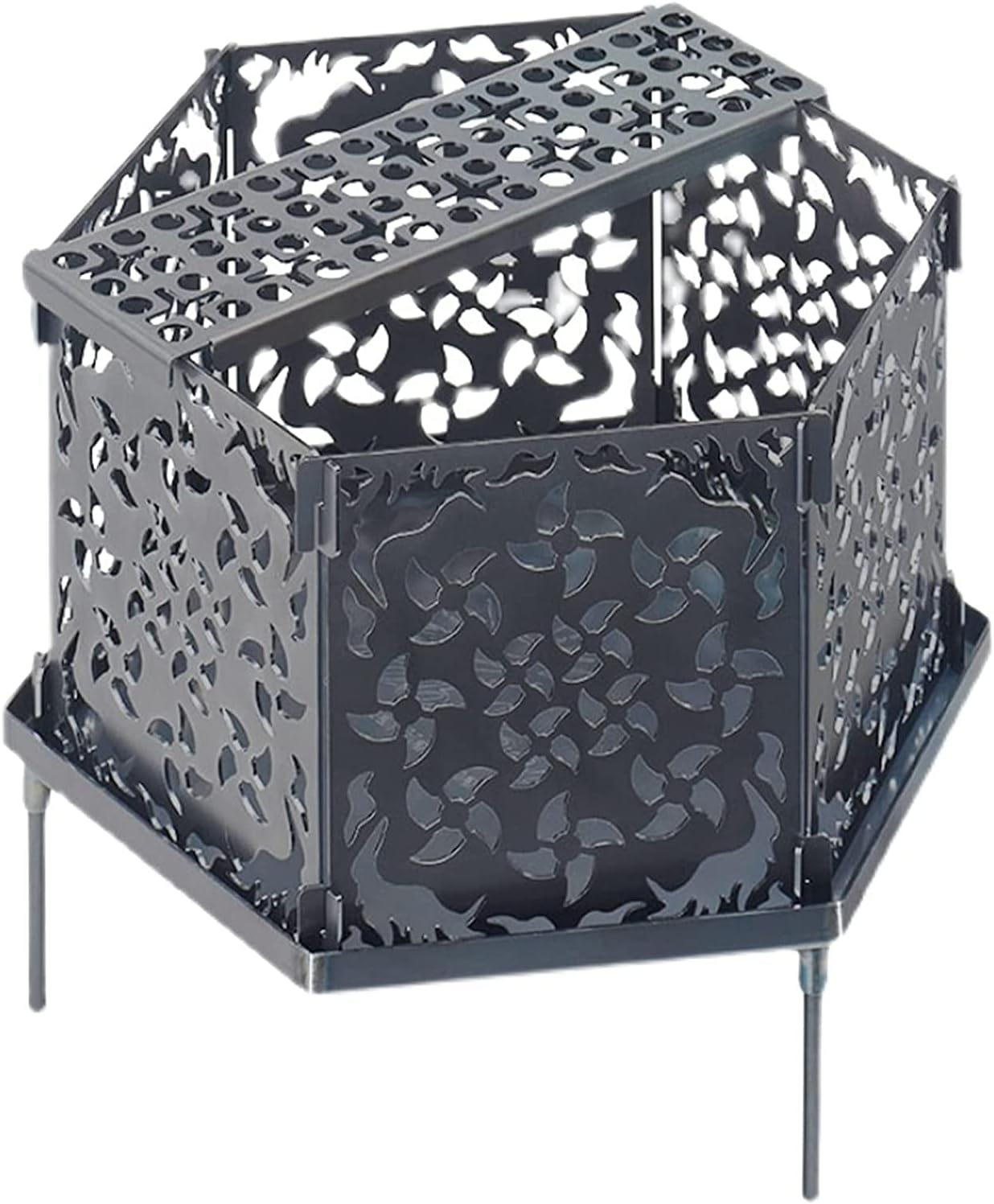 BBQ Grill Outdoor Portable Outdoor Fire Pits, Wood/Charcoal Burning Firepit Bowls, Bonfire Atmosphere Heating Lamp, Barbecue BBQ Grill Stove for Patio Backyard Garden Camping