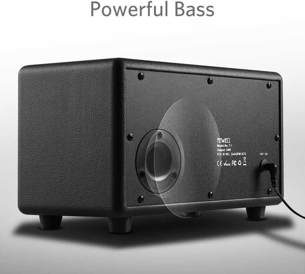 Home Speaker with Premium Audio | Rich Bass, Rotary Dial for Volume Control | Toggle Switch, Wireless Bluetooth & 3.5mm Aux Input for Turntable | Record Player, AC Powered (Upgraded Version)